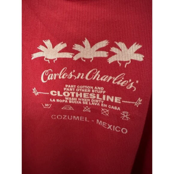 CARLOS N CHARLIES Cozumel Mexico Red Tank Top Bar XL Juniors Cruise Vacation GUC - Picture 8 of 9